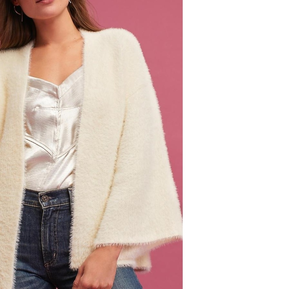 ANTHROPOLOG Cozy Nights Cropped Kimono NWT - Picture 2 of 7